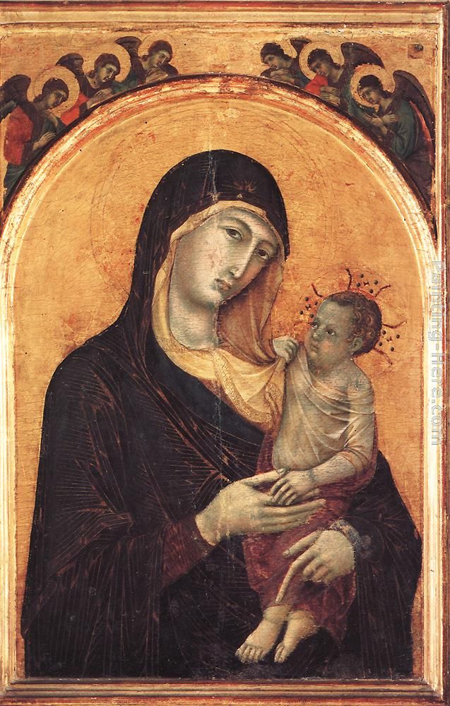 Madonna and Child with Six Angels painting - Duccio di Buoninsegna Madonna and Child with Six Angels art painting